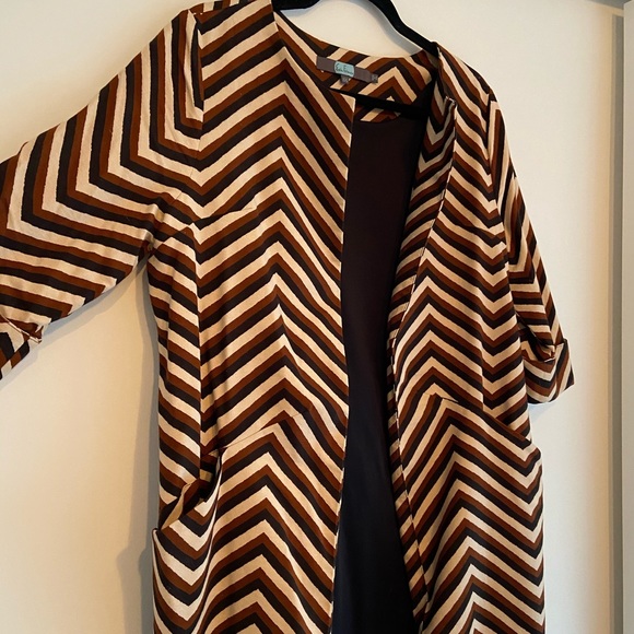 EUC Eva Franco Chevron Car Coat - Picture 4 of 12